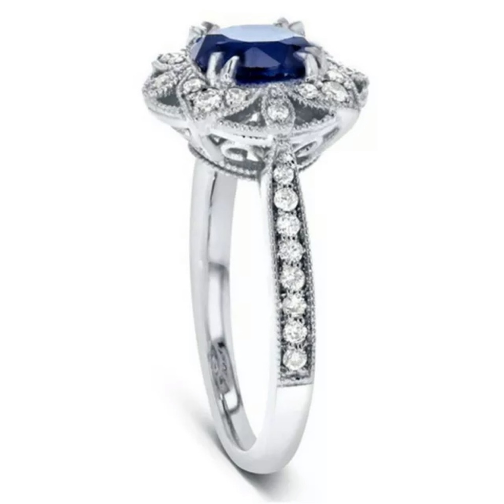 Round Cut Cubic Zircon Women Engagement Jewelry Fashion 925 Silver Ring - Picture 2 of 6